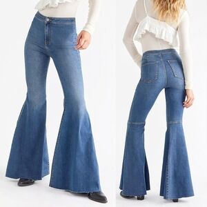 Free People Just Float On Flare Jeans Womens 30 High Rise Bell Bottoms Boho 70s